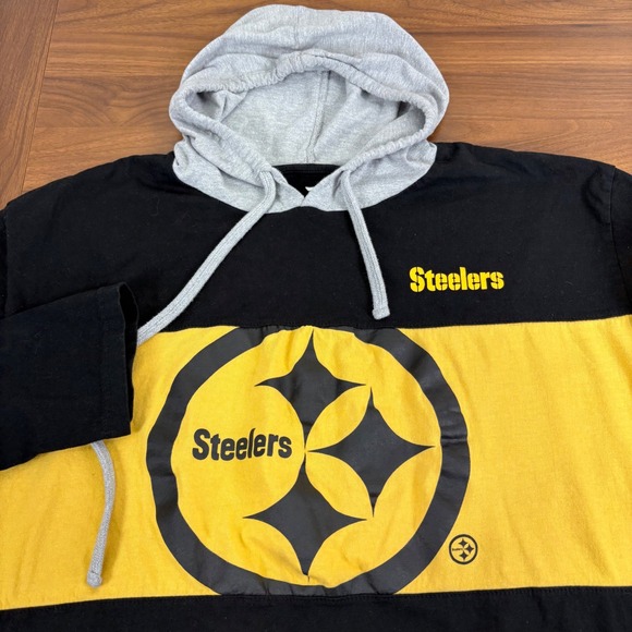 Fanatics Pittsburgh Steelers NFL Football Hooded Long Slv Shirt 3XL Black Yellow - Picture 3 of 11